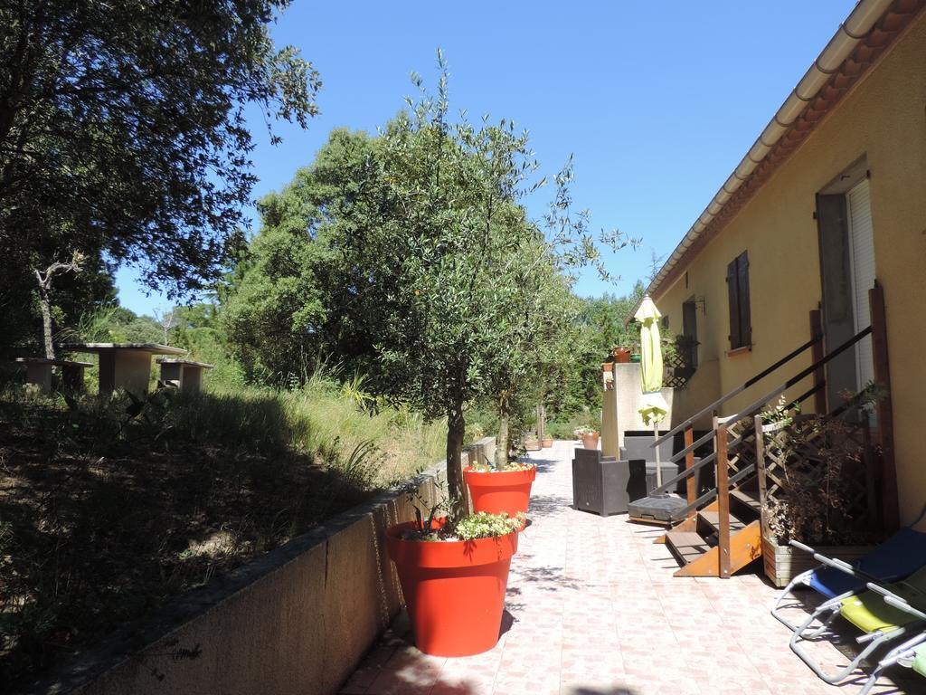 Les Deux Lions Hotel Alairac Bagian luar foto